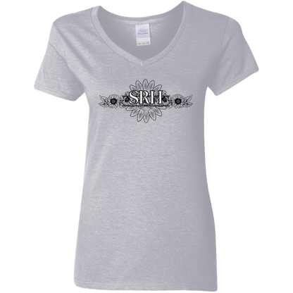 SRH Ladies' 5.3 oz. V-Neck T-Shirt Explore the Wilderness